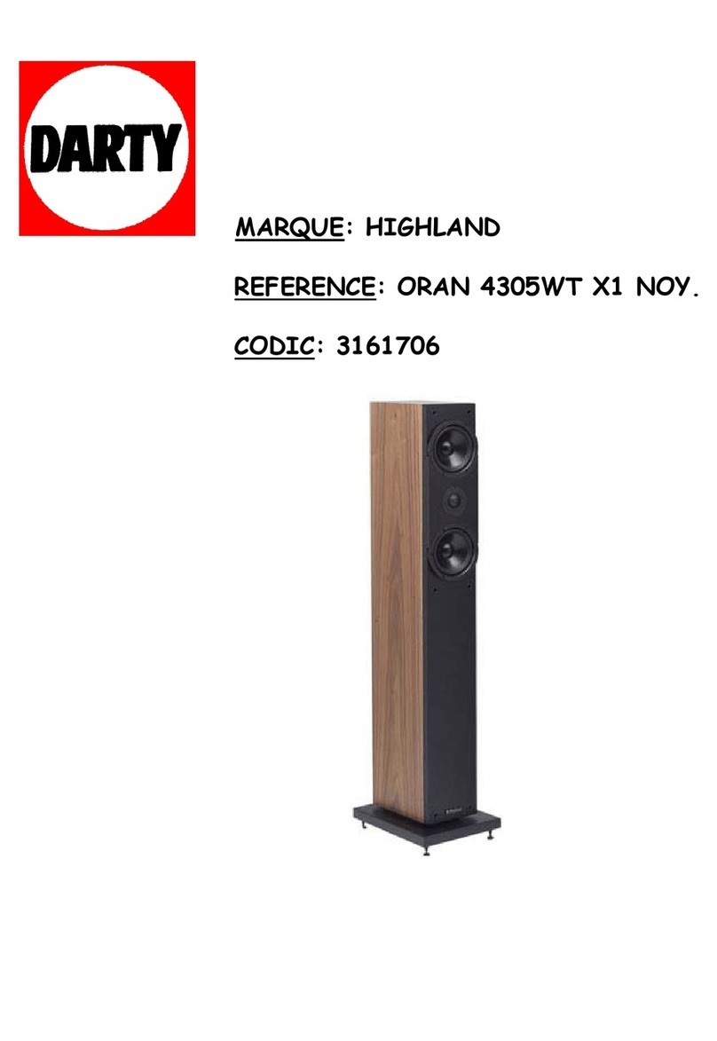 HIGHLAND AUDIO ORAN 4305WT X1 NOY User manual