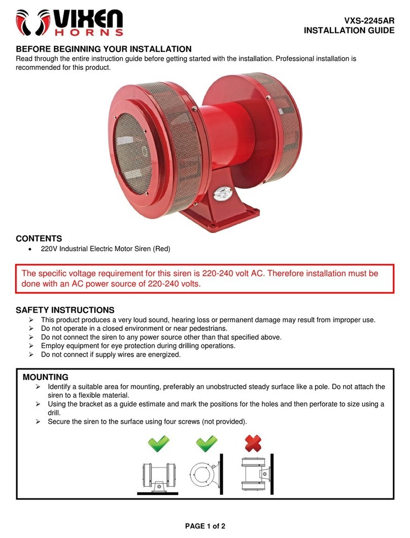 Vixen Horns VXS-2245AR installation guide Vixen Horns VXS-2245AR installation guide