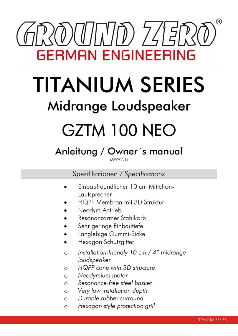 Ground Zero TITANIUM GZTM 100 NEO owner's manual