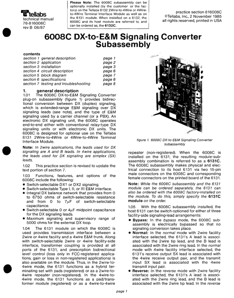 Tellabs 6008C manual