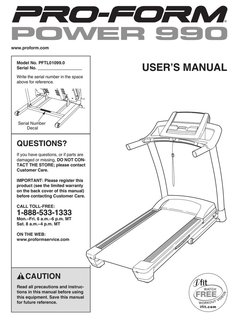 ICON PRO-FORM POWER 990 User manual