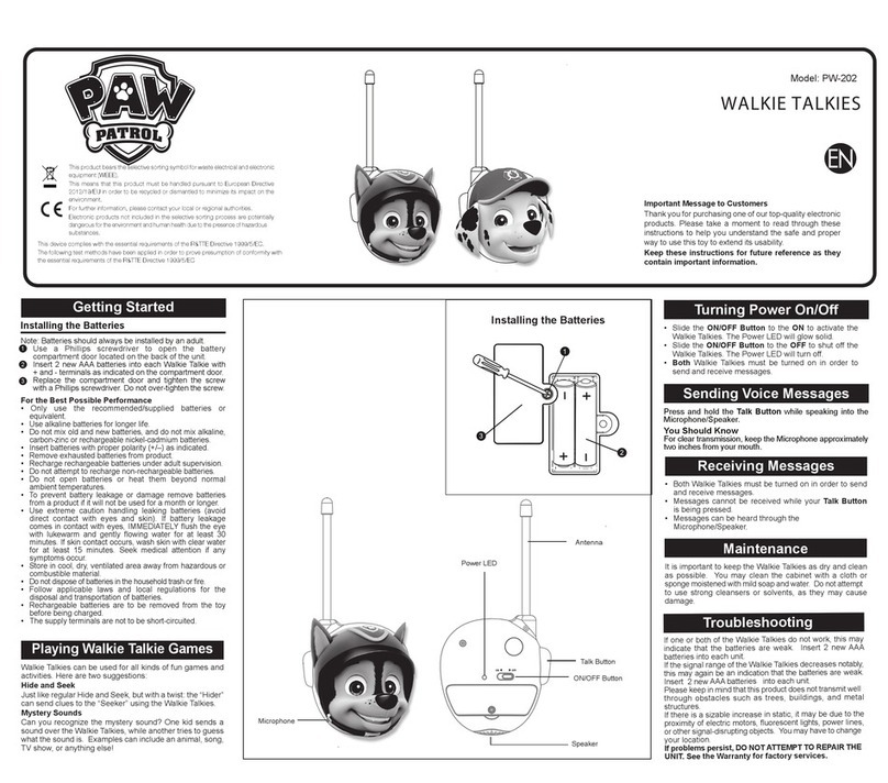 Paw Patrol MARSHALL & RUBBLE PW-202 User manual