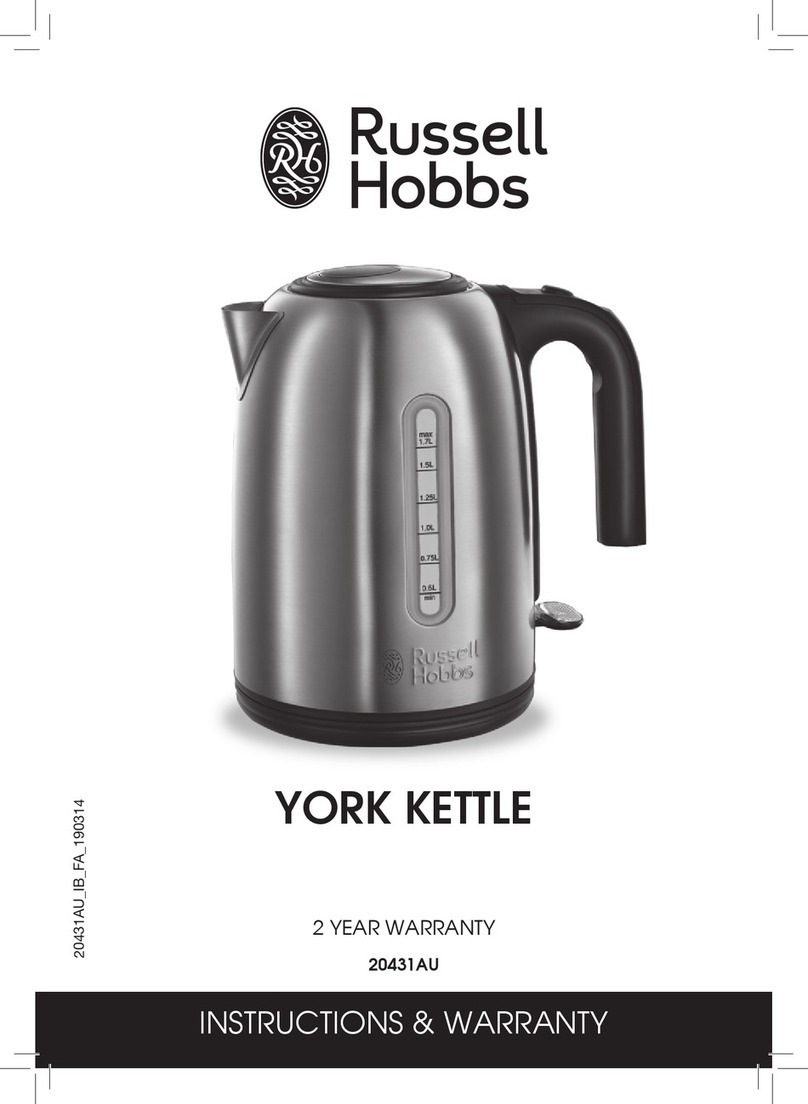 Russell Hobbs YORK 20431AU Instructions & warranty