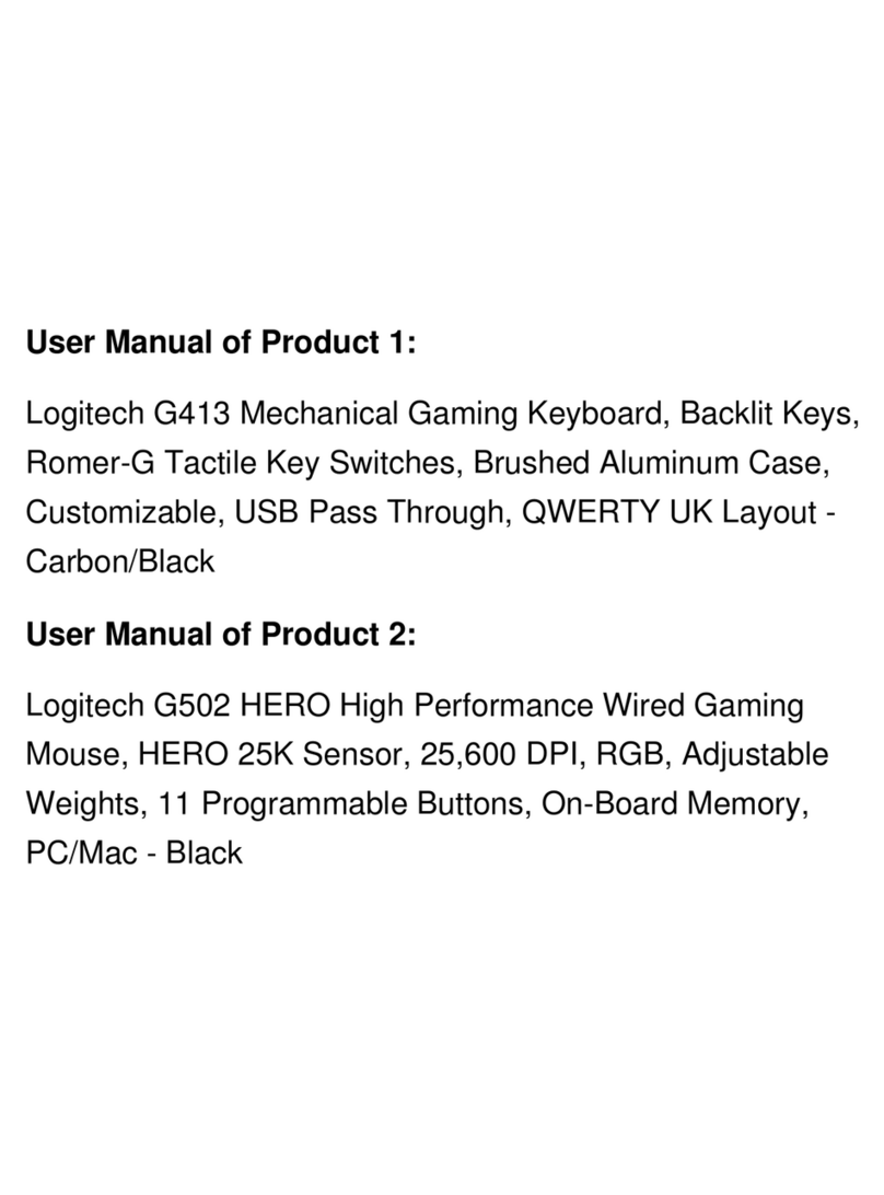 Logitech G413 CARBON User manual