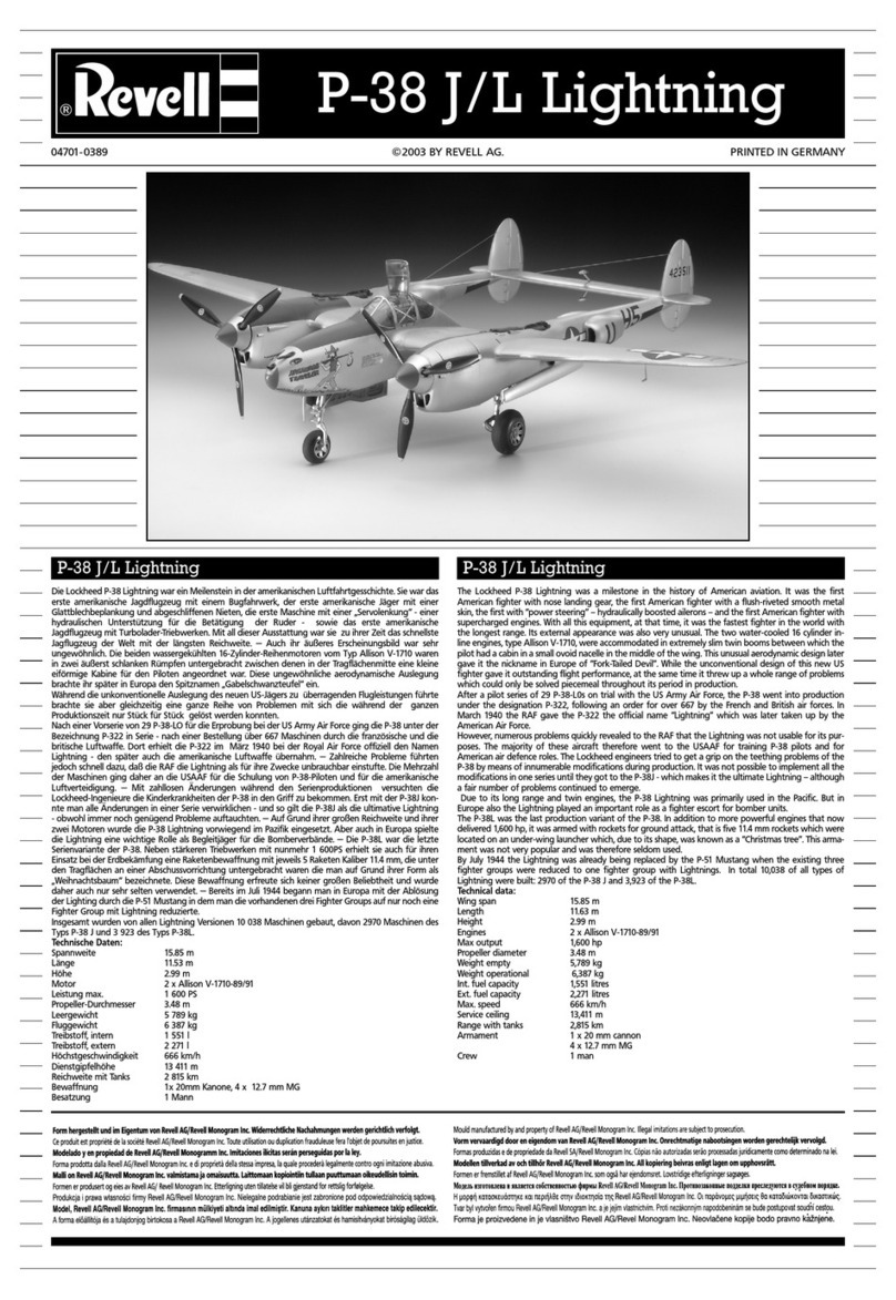 REVELL P-38 J/L Lightning User manual