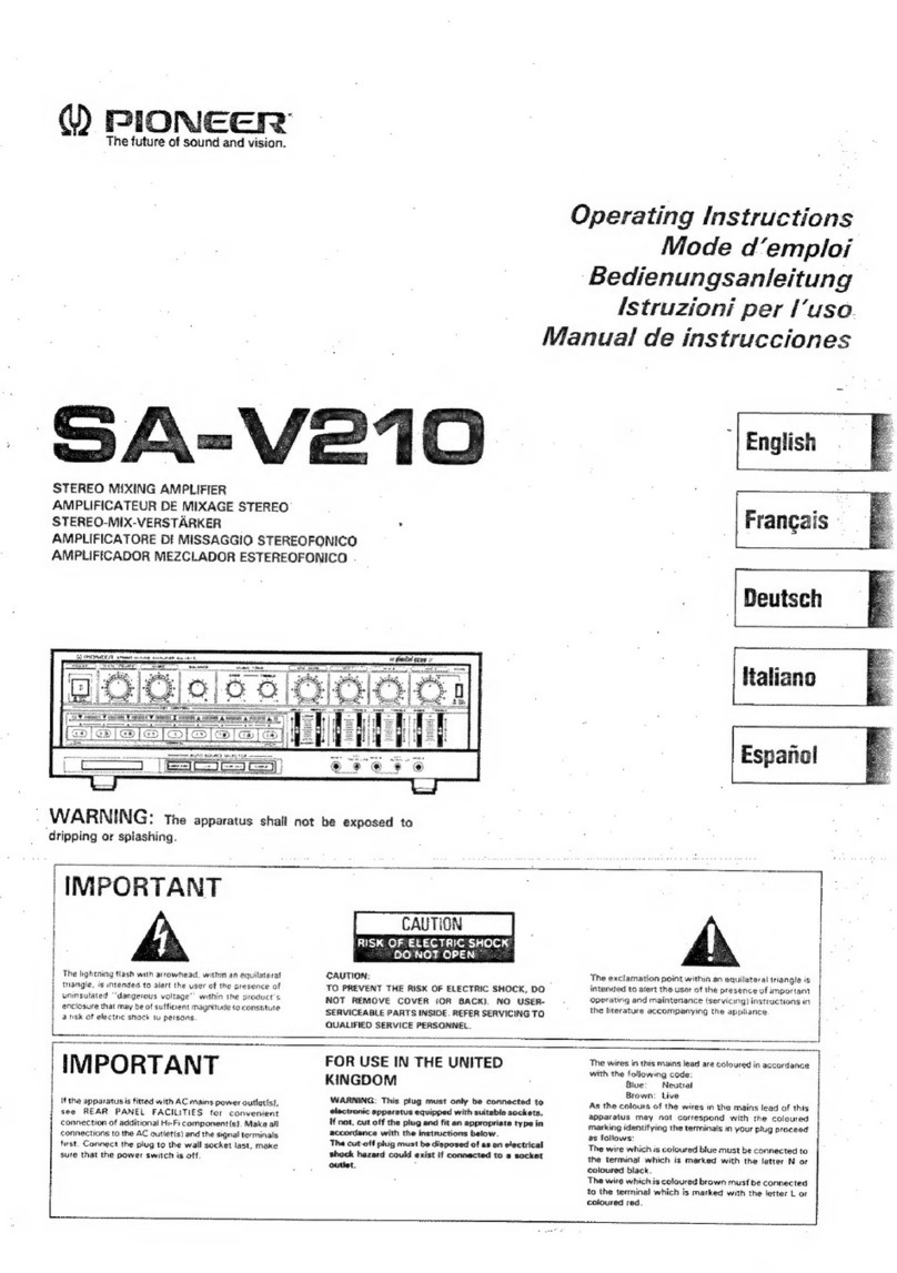 Pioneer SA-V210 operating instructions