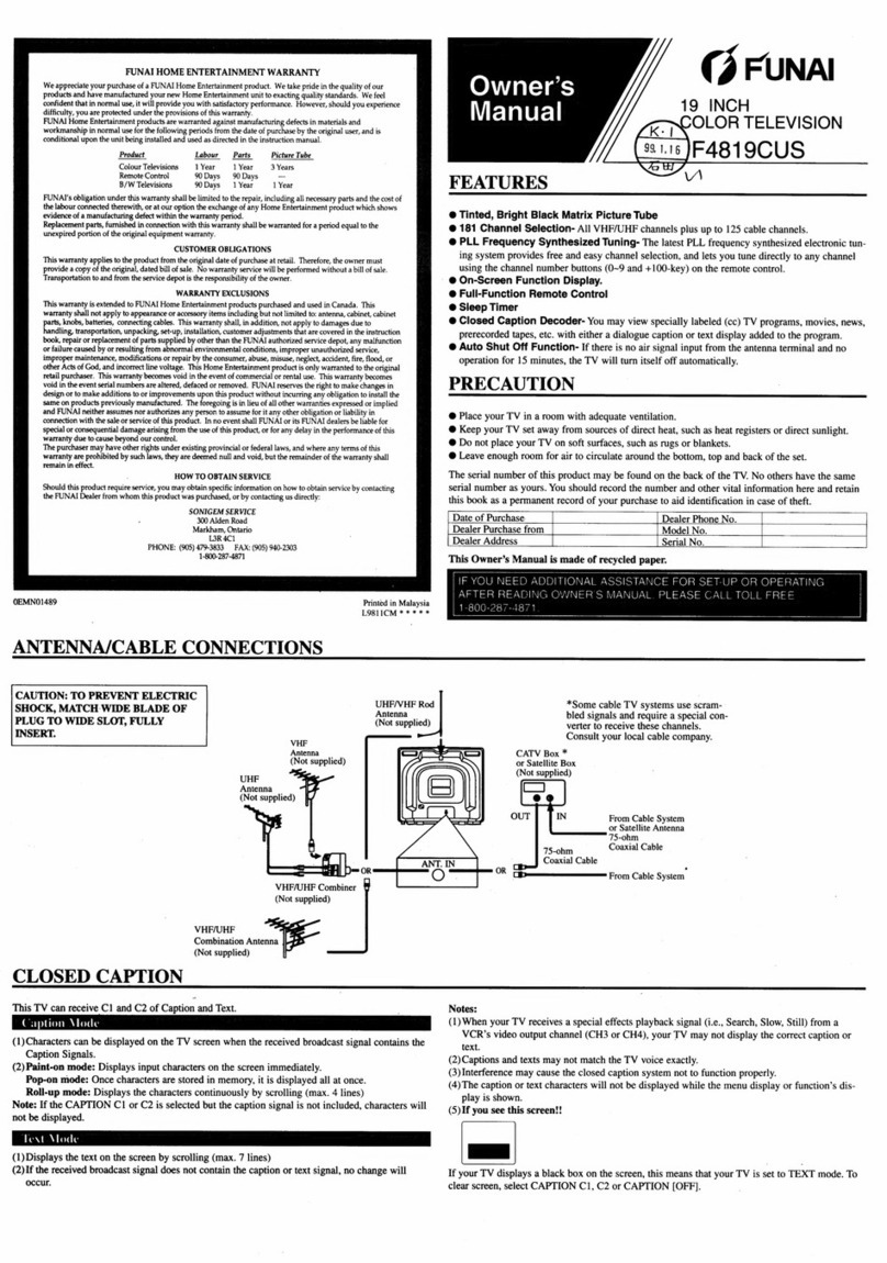 FUNAI F4819CUS User manual FUNAI F4819CUS User manual