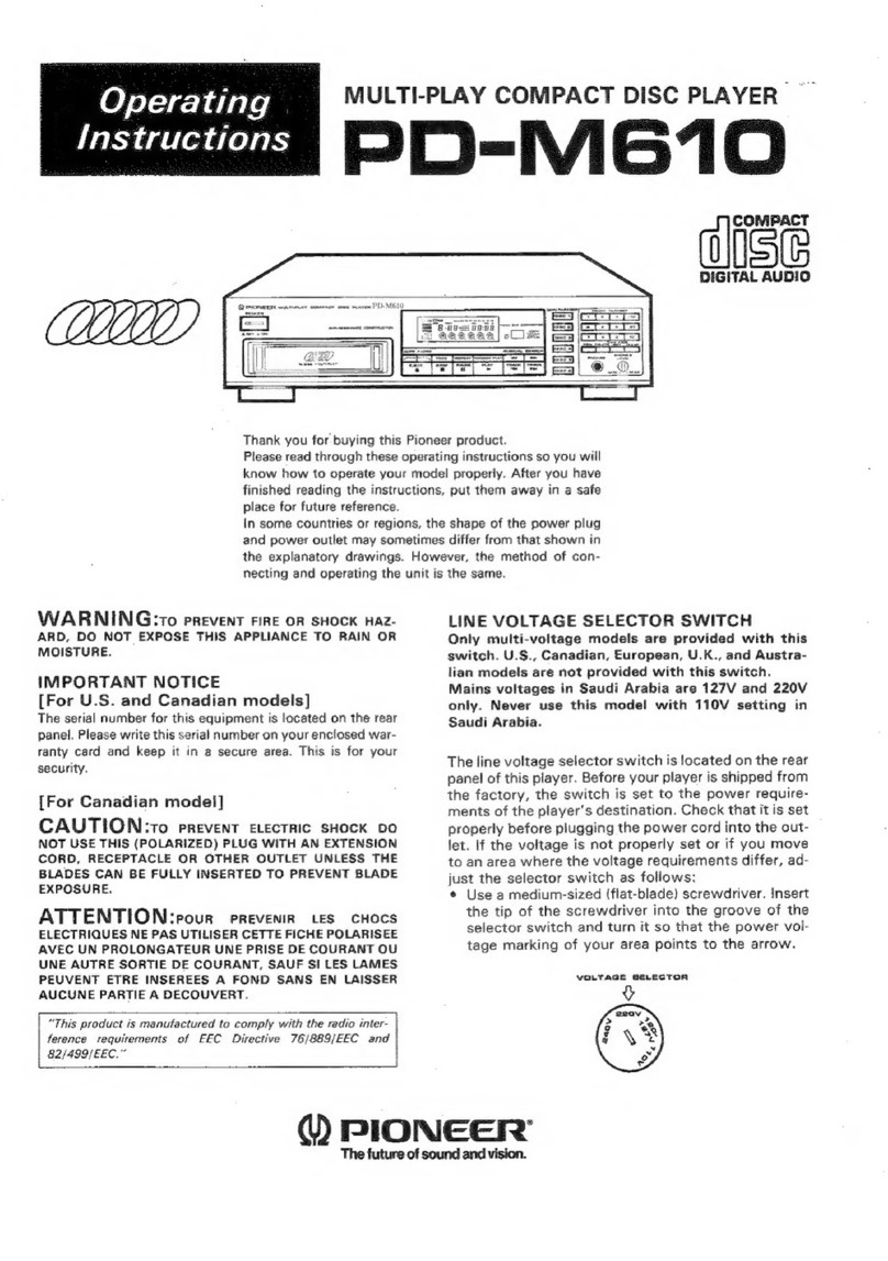 Pioneer PD-M610 User manual