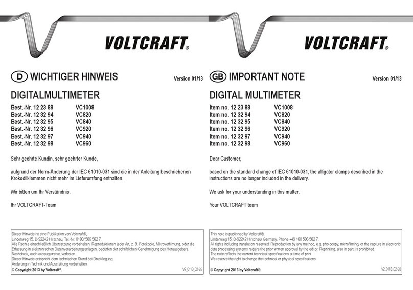 VOLTCRAFT 12 23 88 Important notes