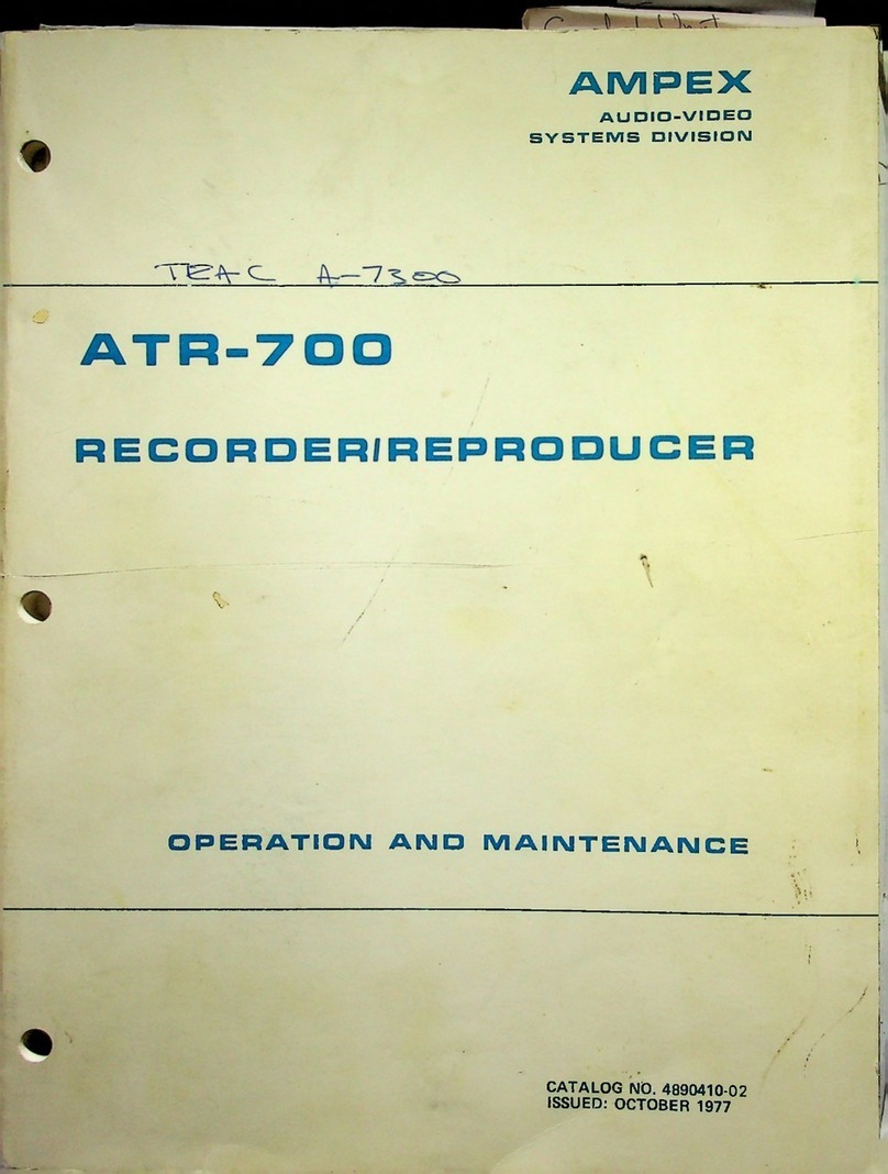 Ampex ATR-700 User manual Ampex ATR-700 User manual