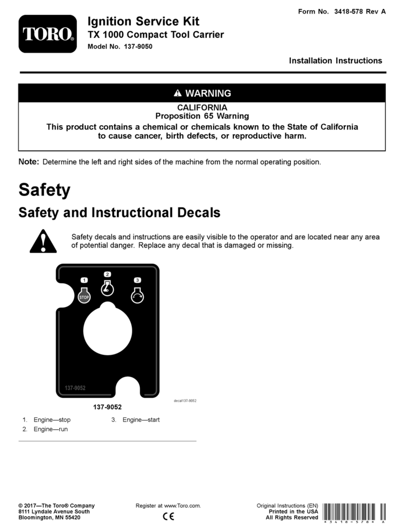 Toro TX 1000 installation instructions