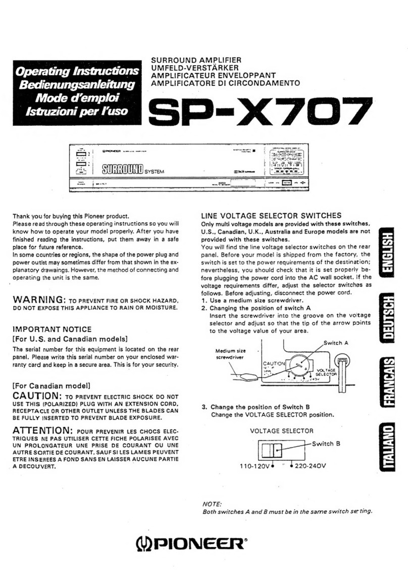 Pioneer SP-X707 operating instructions