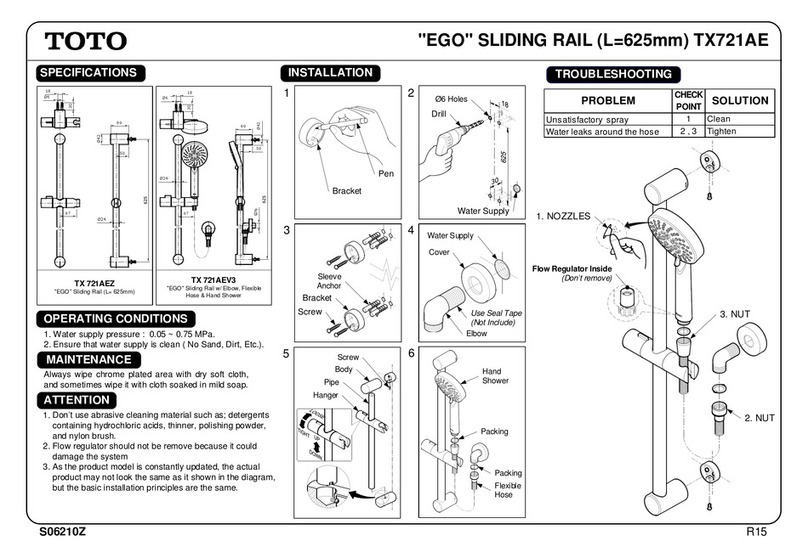 Toto EGO TX721AE User manual Toto EGO TX721AE User manual