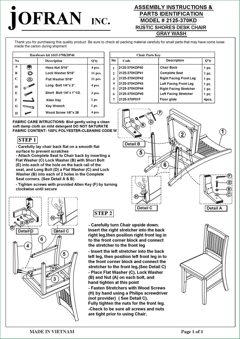 Jofran 2125-370KD Instruction Manual Jofran 2125-370KD Instruction Manual