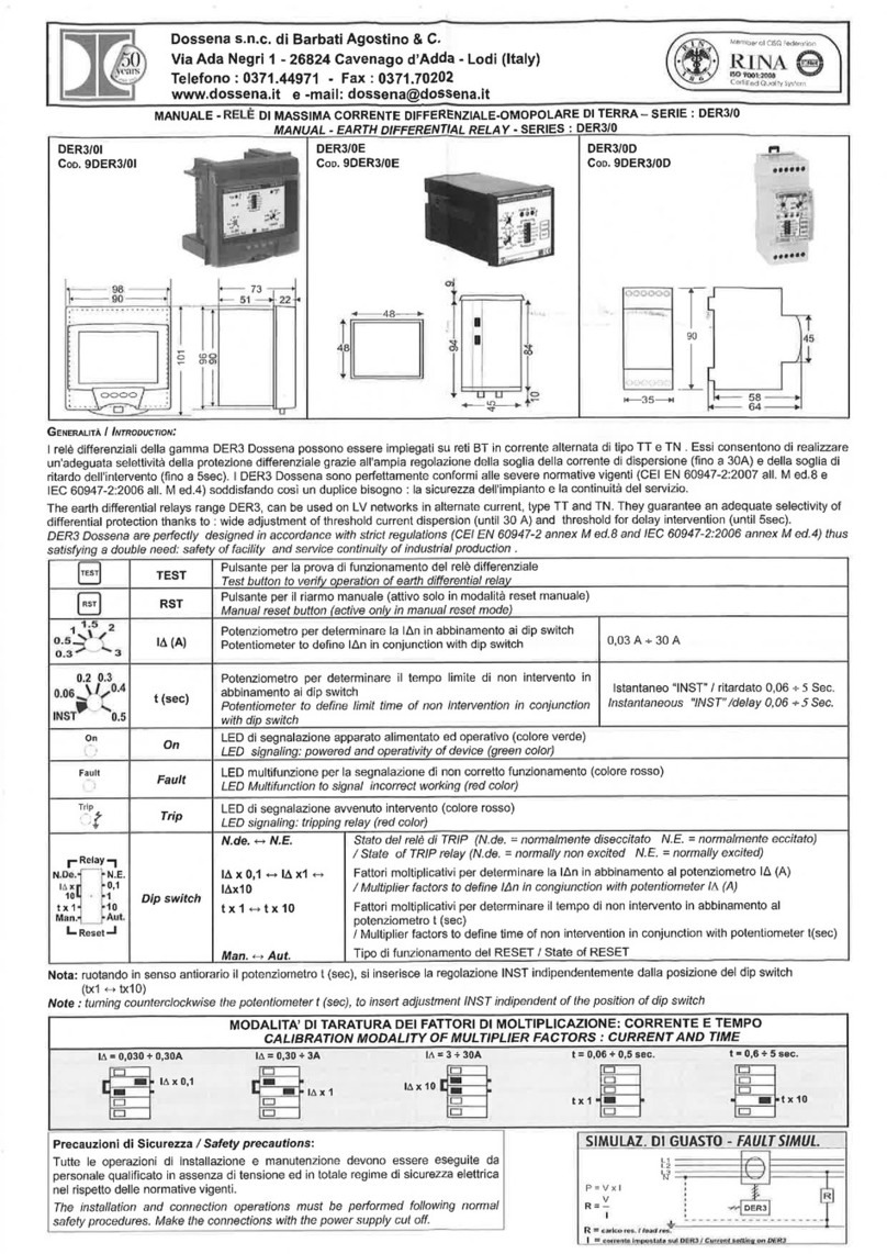 Dossena DER3/0 Series User manual Dossena DER3/0 Series User manual