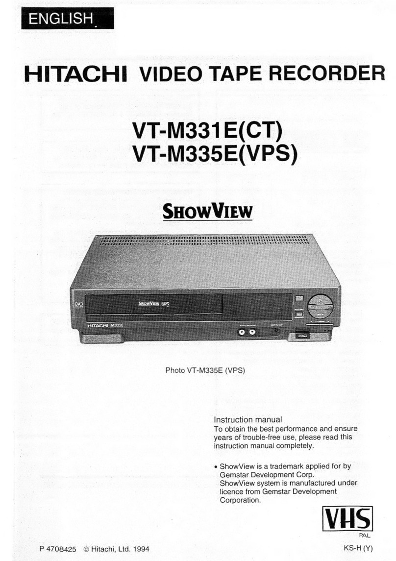 Hitachi ShowView VT-M331E(CT) User manual Hitachi ShowView VT-M331E(CT) User manual