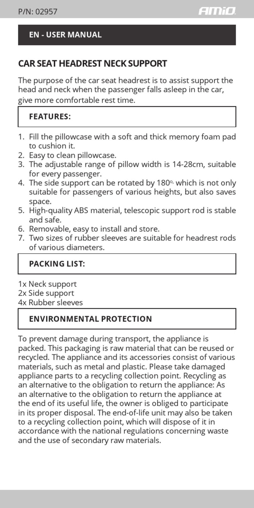 AMiO 02957 user manual