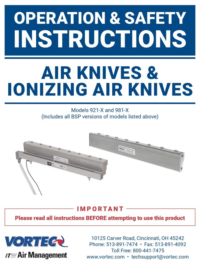 Vortec AIR KNIVES Operation & Safety Instructions