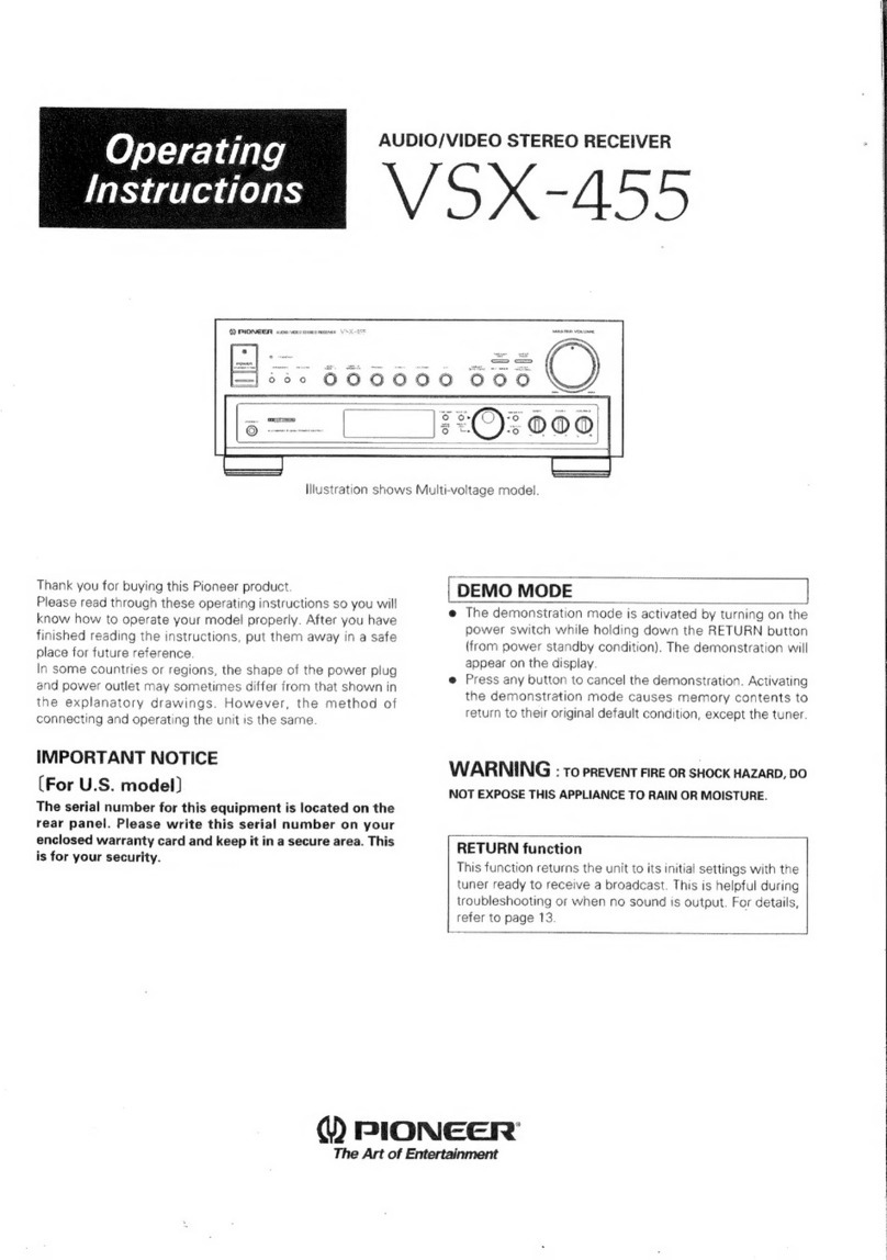 Pioneer VSX-455 operating instructions