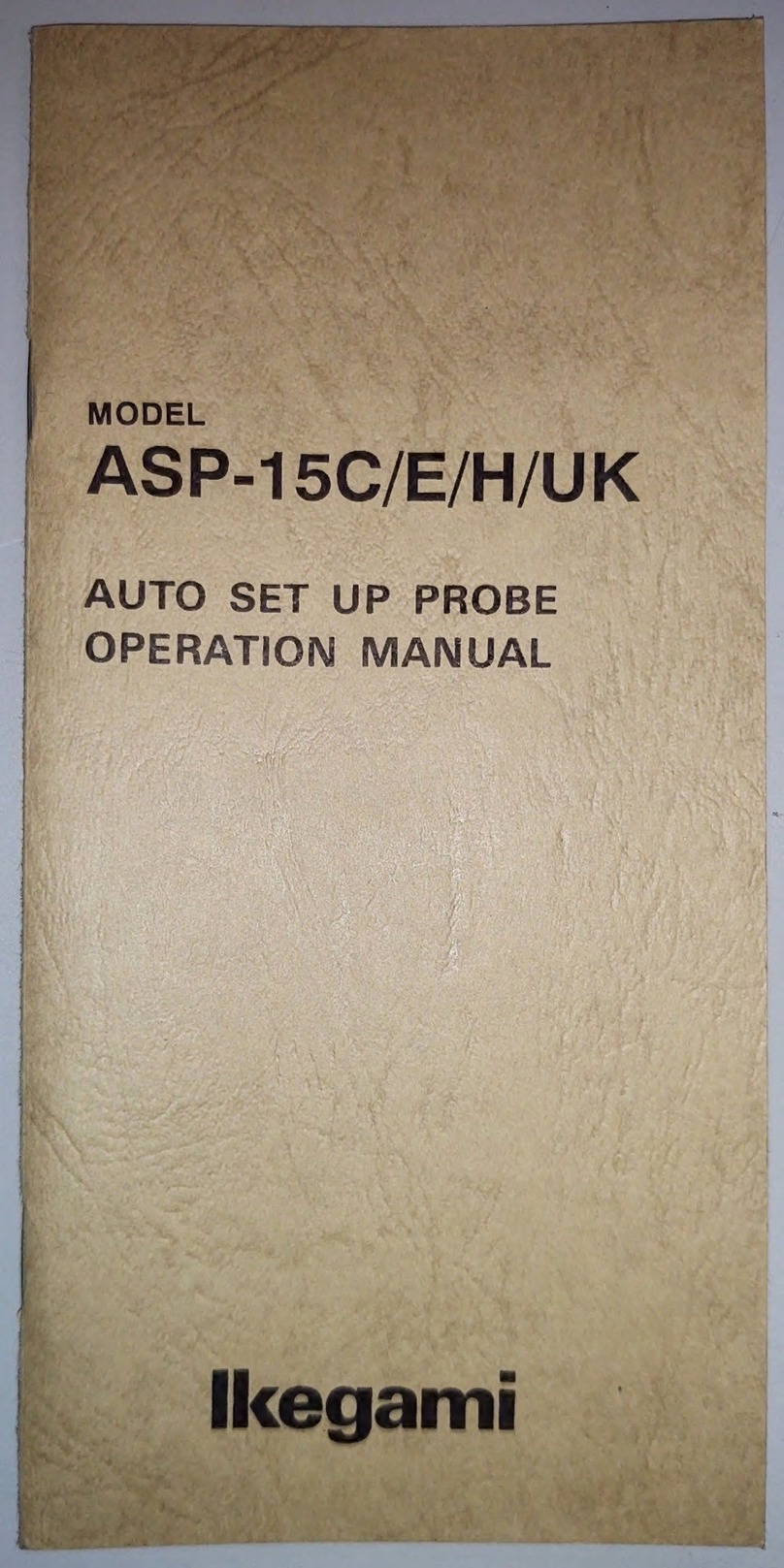 Ikegami ASP-15E User manual