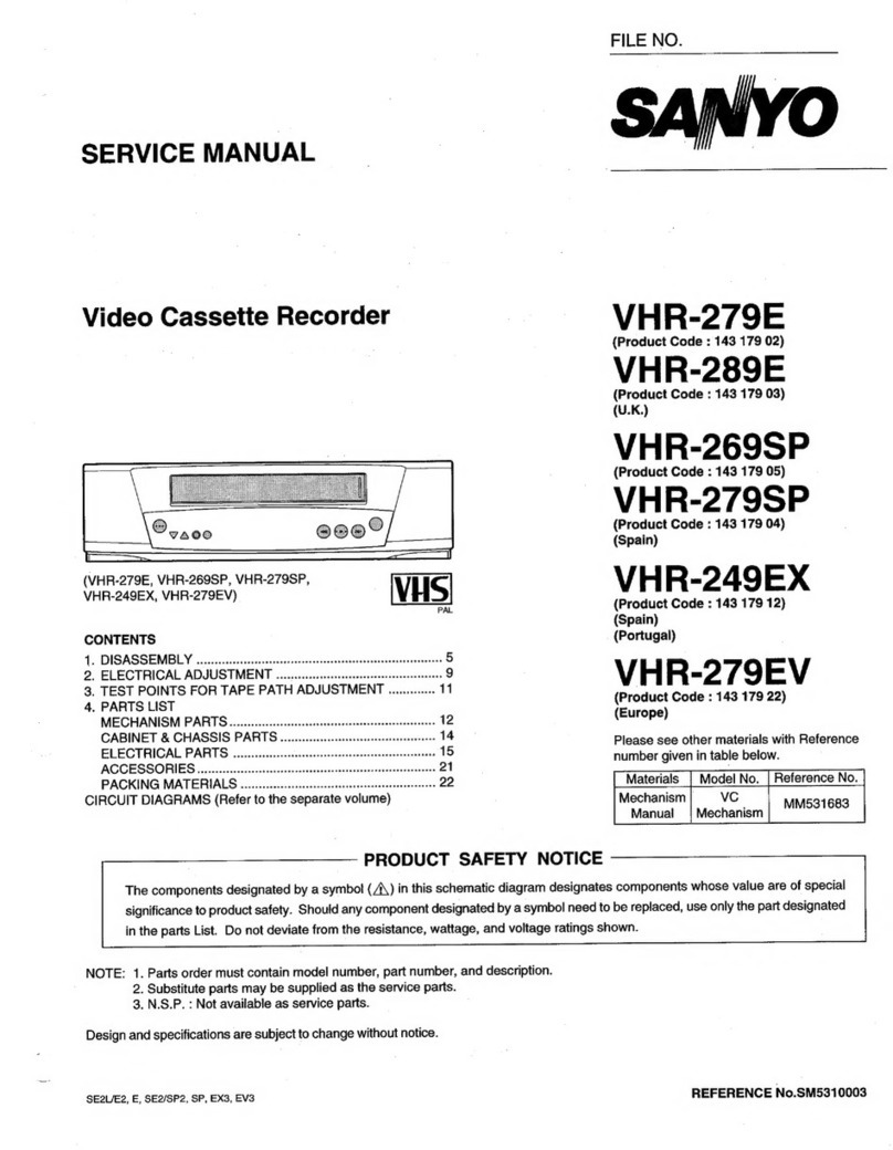 Sanyo VHR-279E User manual