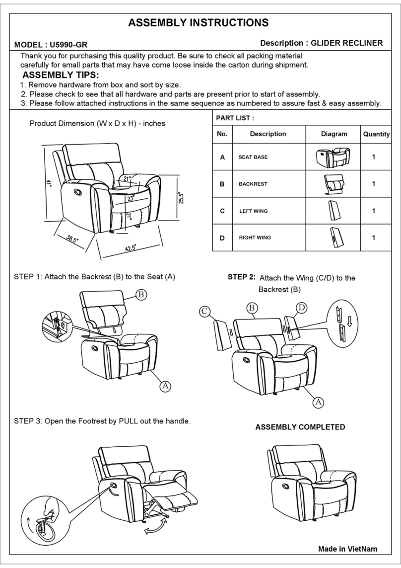 GLOBAL FURNITURE ALLIANCE U5990-GR User manual