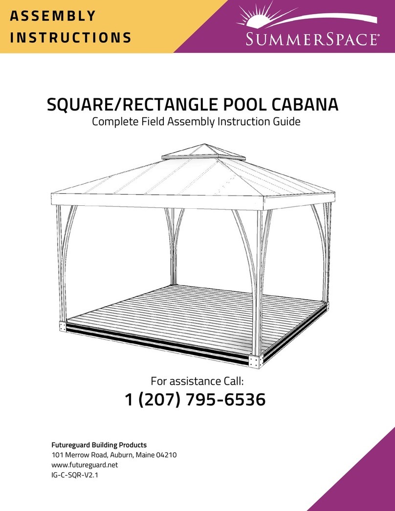 Futureguard SUMMERSPACE SQUARE/RECTANGLE POOL CABANA Assembly instructions Futureguard SUMMERSPACE SQUARE/RECTANGLE POOL CABANA Assembly instructions
