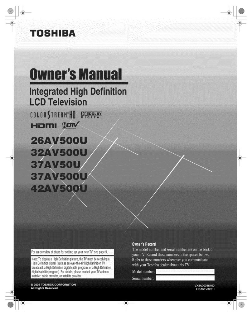 Toshiba 26AV500U - 26" LCD TV User manual