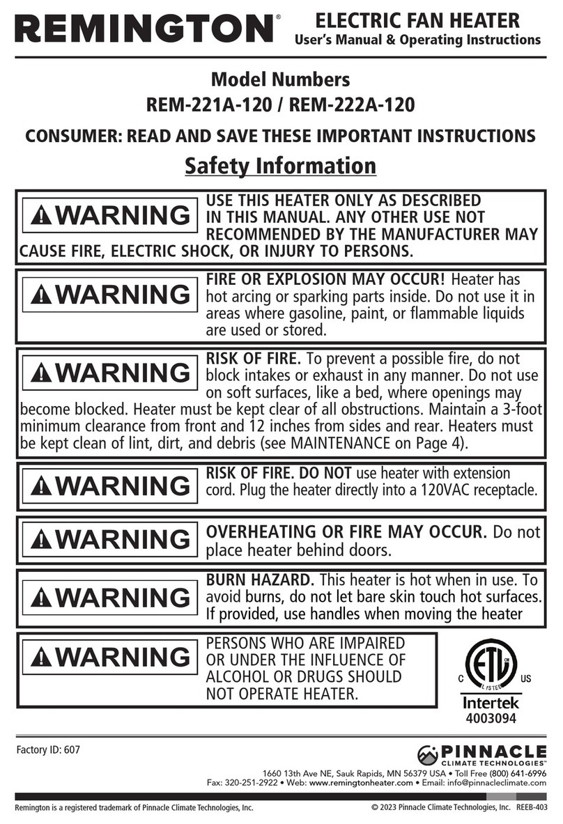 Remington REM-221A-120 User's manual & operating instructions