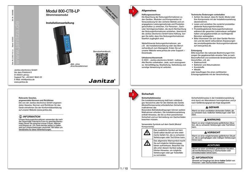 janitza 800-CT8-LP User manual janitza 800-CT8-LP User manual
