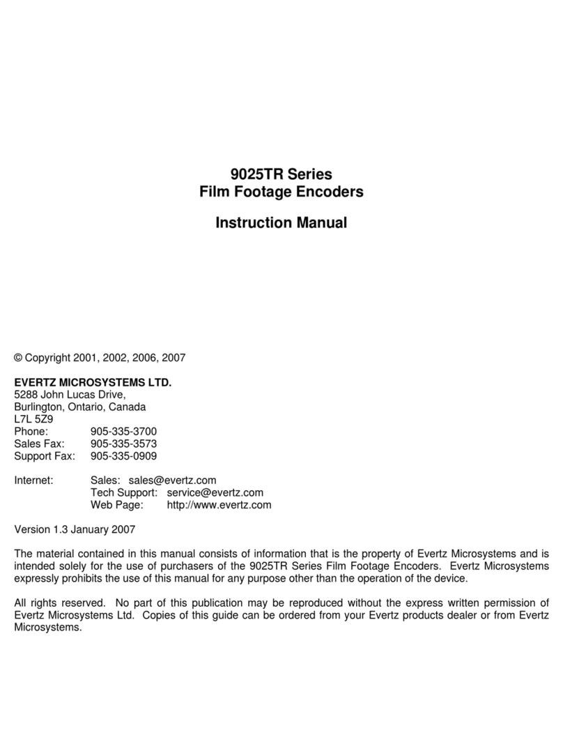 evertz 9025TR Series User manual
