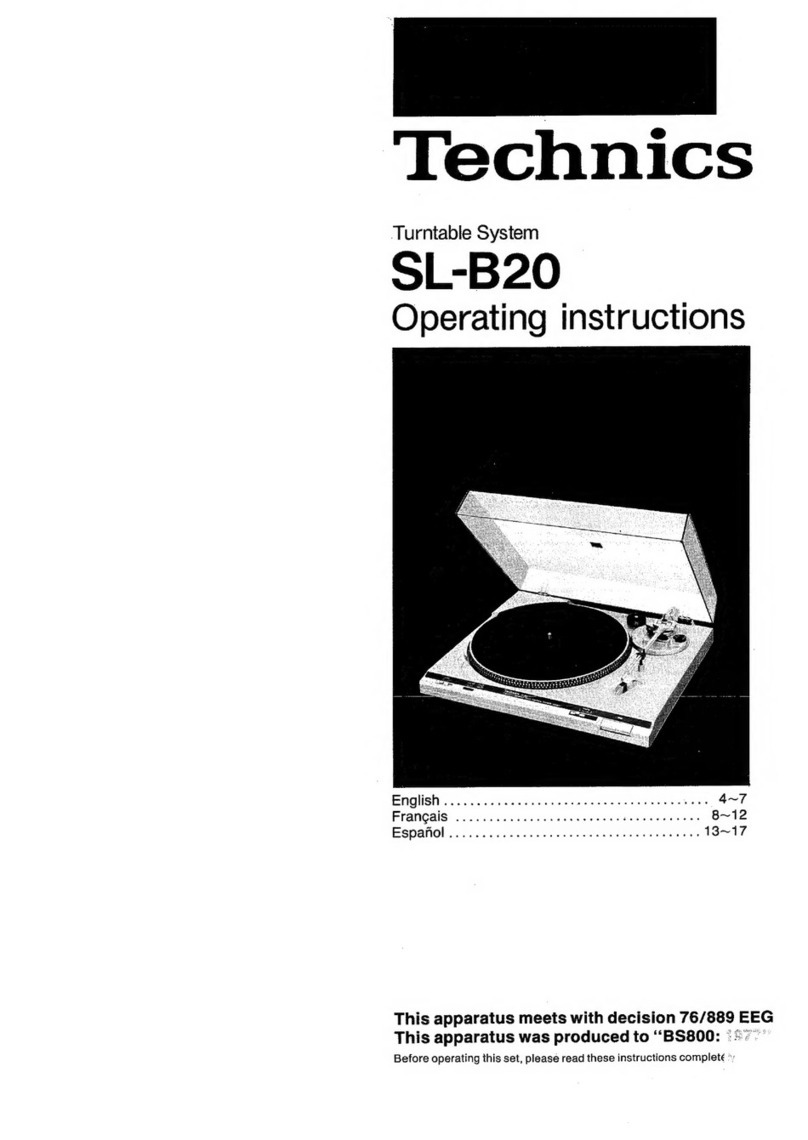Technics SL-B20 User manual Technics SL-B20 User manual