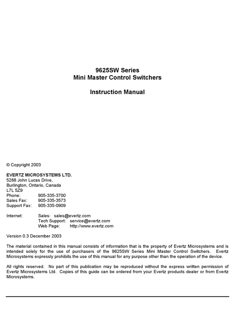 evertz 9625SW Series User manual
