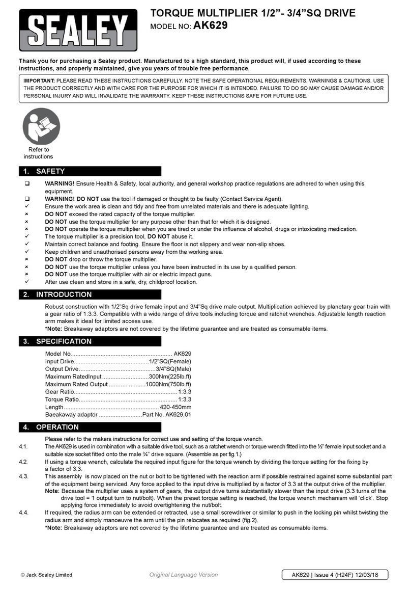 Sealey AK629 User manual