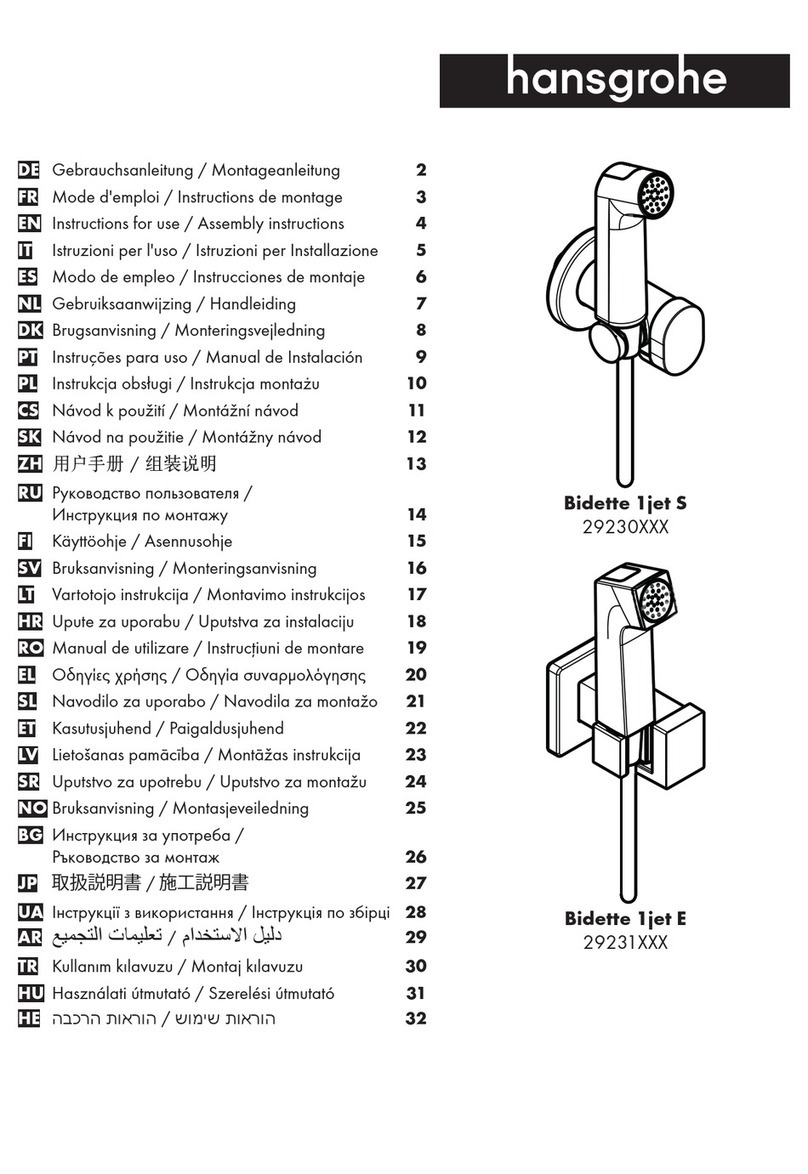Hans Grohe Bidette 1jet S 29232 Series Instructions for use/assembly instructions Hans Grohe Bidette 1jet S 29232 Series Instructions for use/assembly instructions
