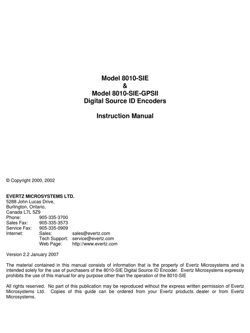evertz 8010-SIE instruction manual