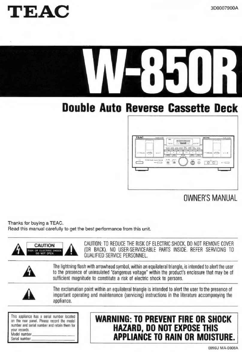 Teac W-850R owner's manual
