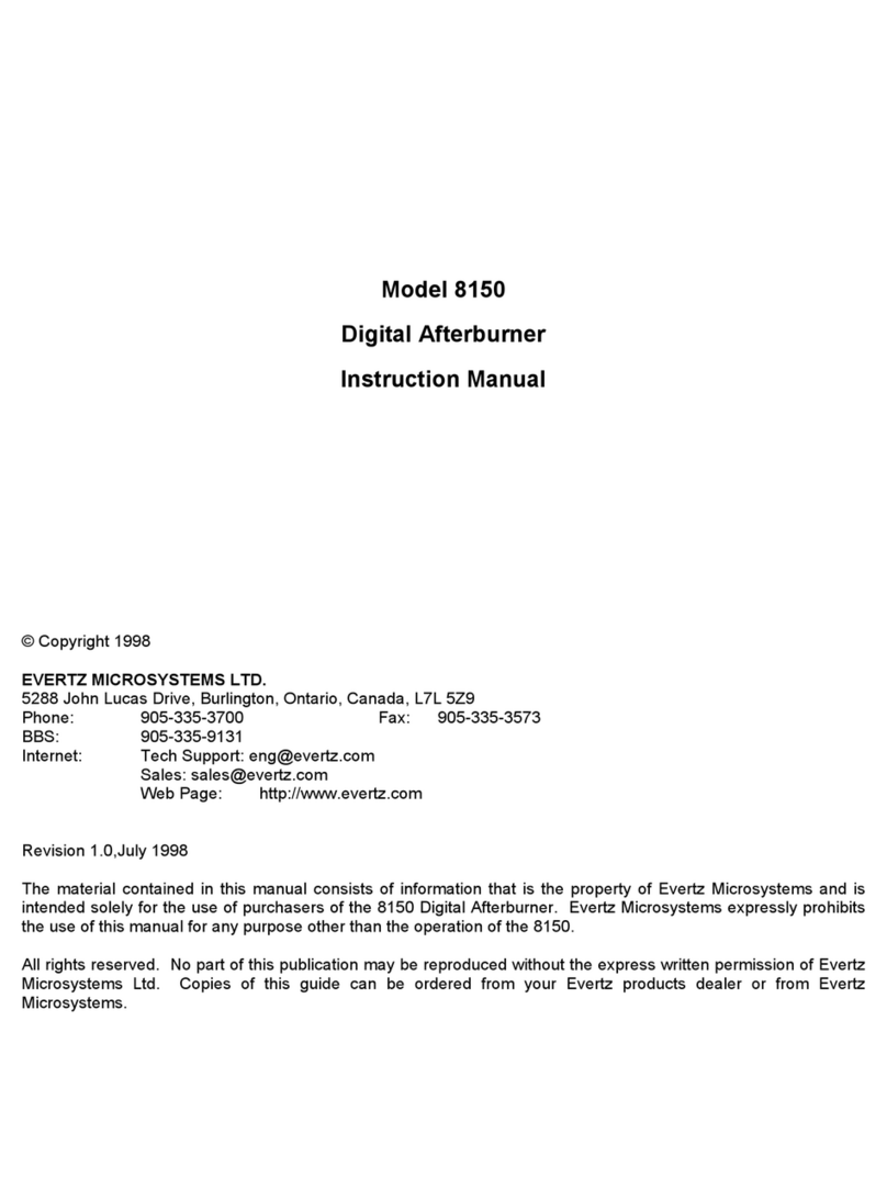 evertz 8150 User manual