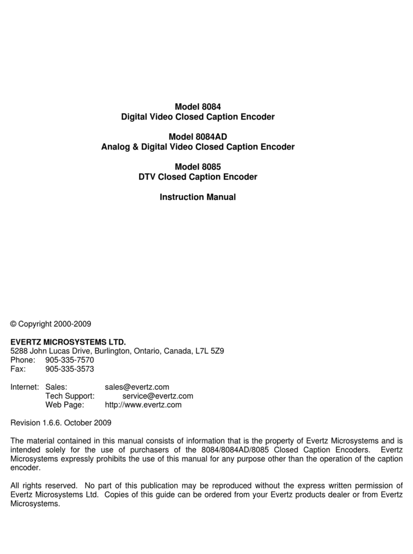 evertz 8084 User manual