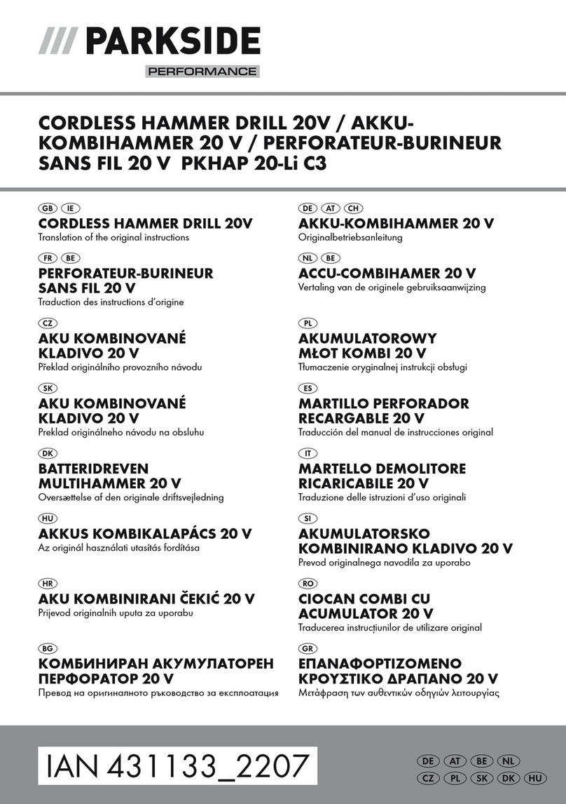 Parkside Performance PKHAP 20-Li C3 User manual