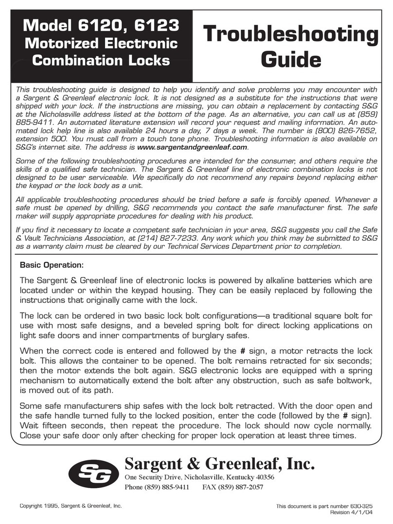Sargent and Greenleaf 6120 User manual Sargent and Greenleaf 6120 User manual