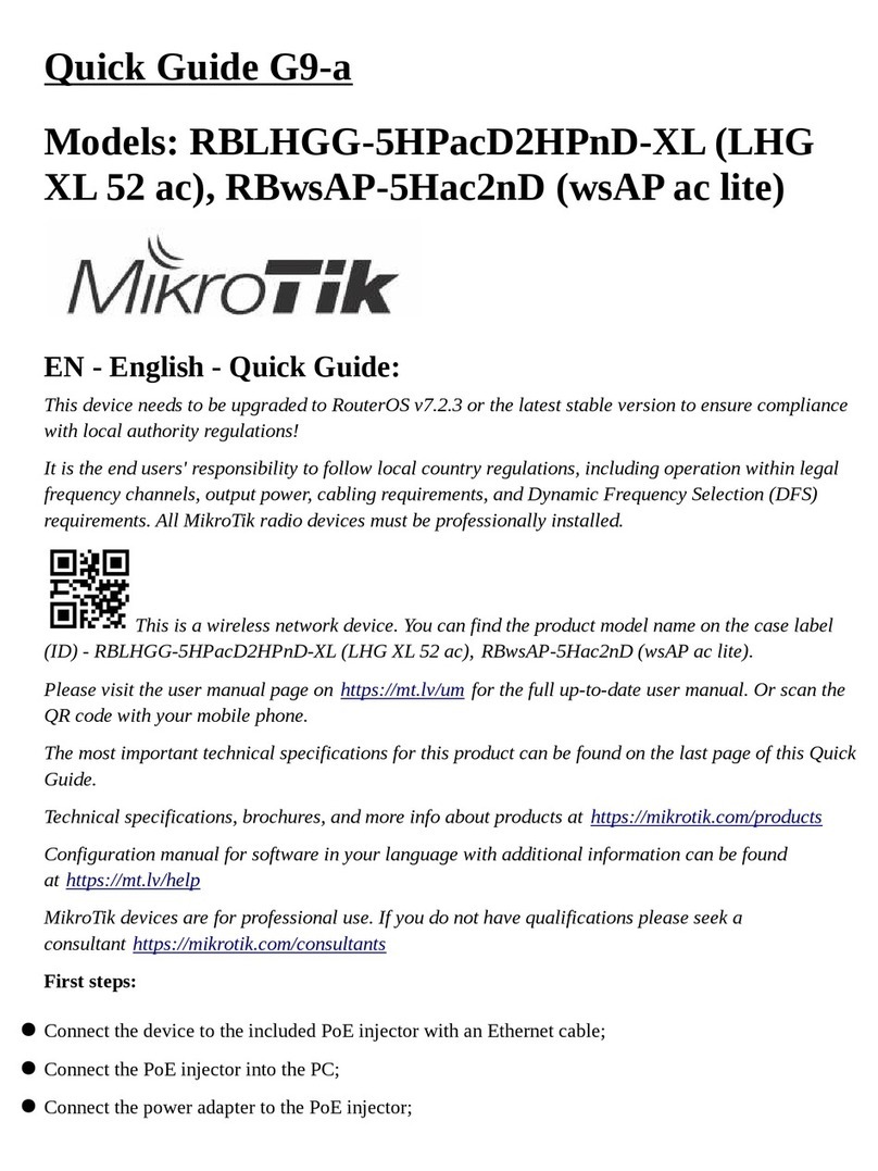 MikroTik LHG XL 52 ac quick guide MikroTik LHG XL 52 ac quick guide