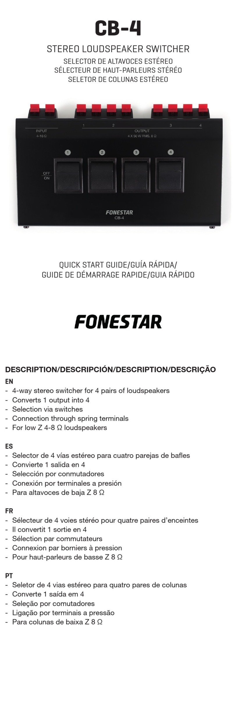 FONESTAR CB-4 quick start guide
