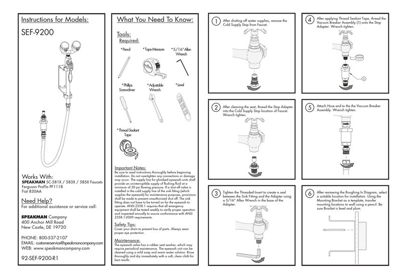 Speakman SEF-9200 User manual