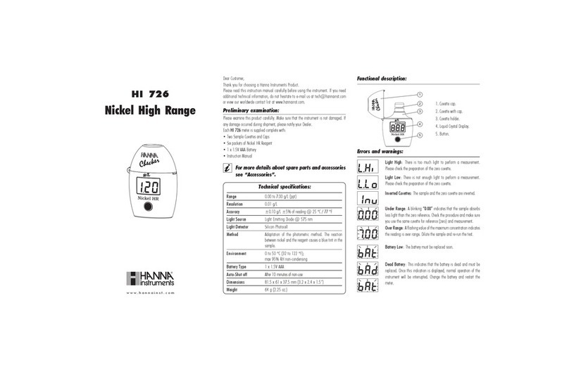 Hanna Instruments HI 726 User manual