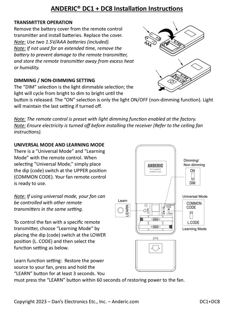 Anderic DC1 installation instructions