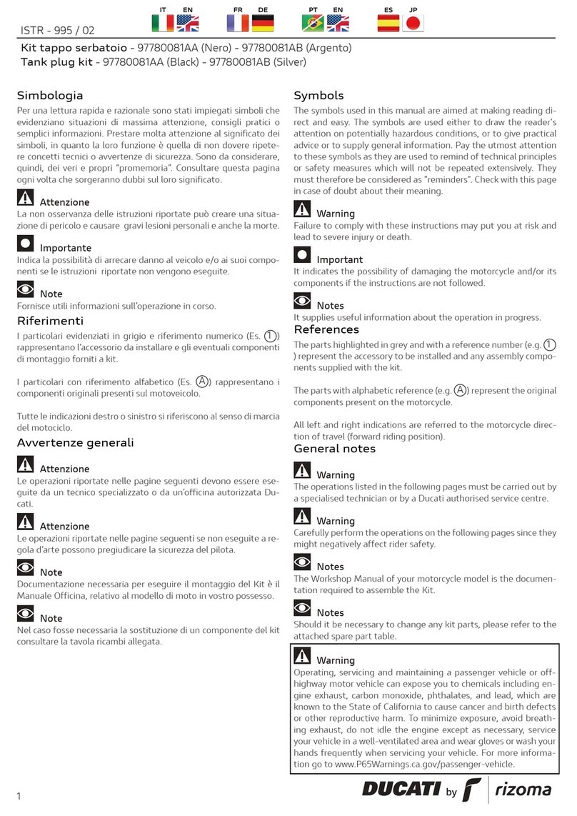 rizoma DUCATI 97780081AA manual