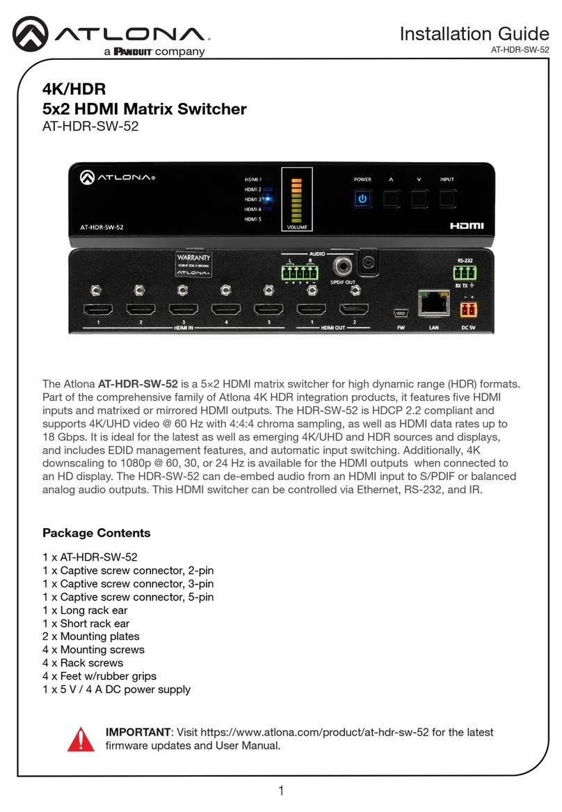 Panduit Atlona AT-HDR-SW-52 installation guide
