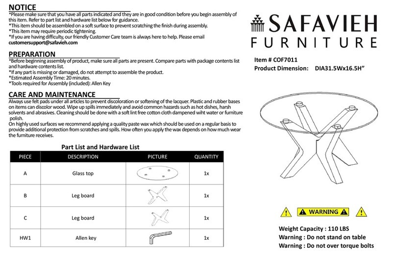 Safavieh Furniture Kaera COF7011 User manual