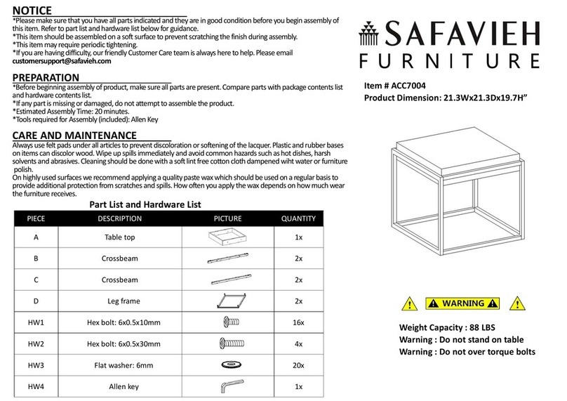 Safavieh Furniture Edgefield ACC7004 manual